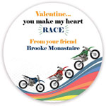 Valentine's Day Gift Stickers by Little Lamb Designs (Dirt Bike )